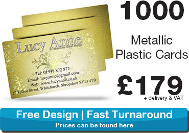metallic plastic cards