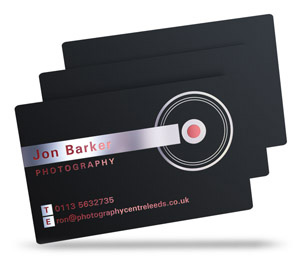 The Cottage Restaurant satin black plastic cards